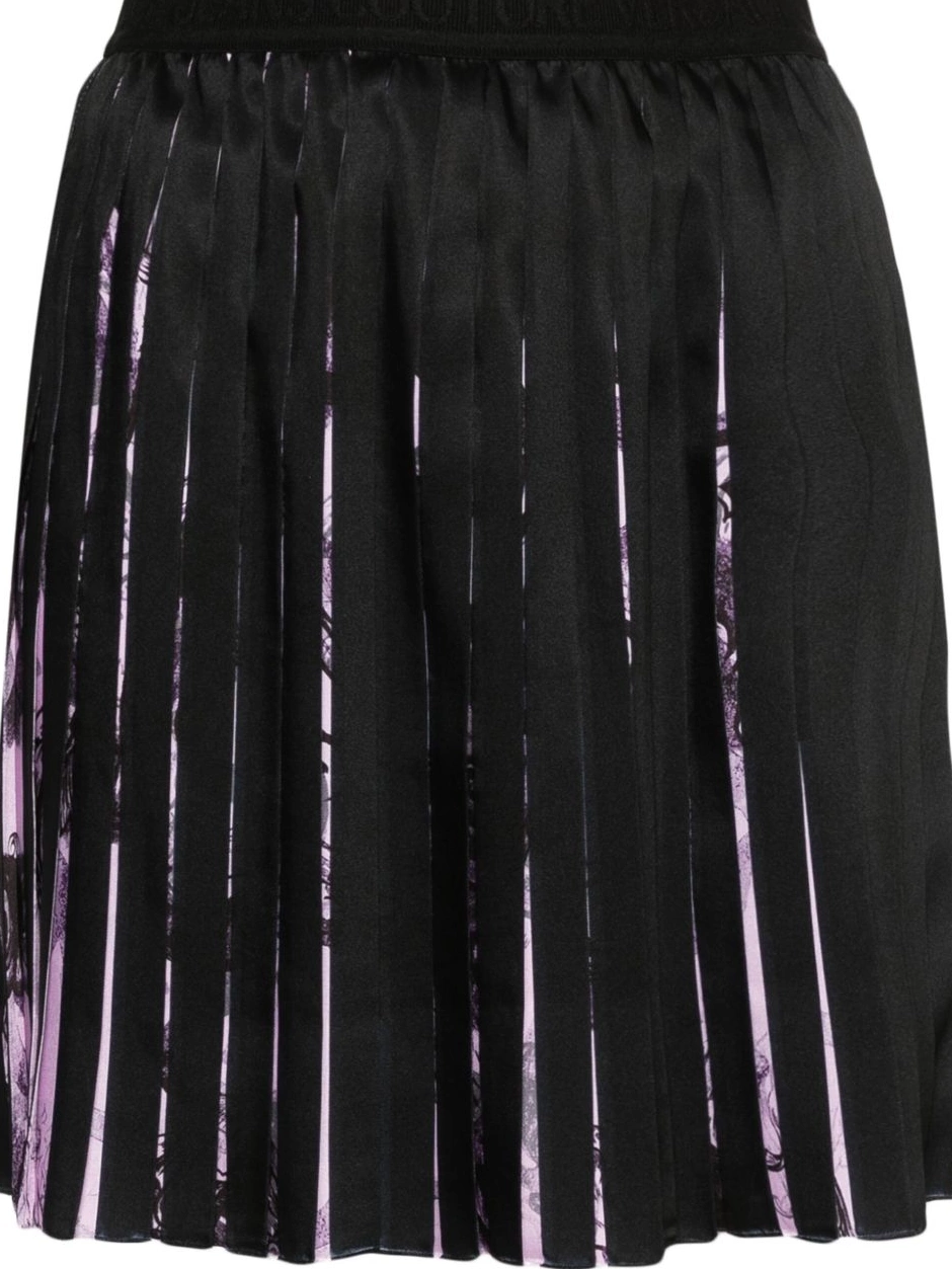 Affordable Couture Jeans skirt mini Watercolour pleated Barocco Women Versace 0328